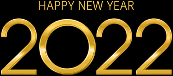 Happy New Year2022 Golden Text PNG