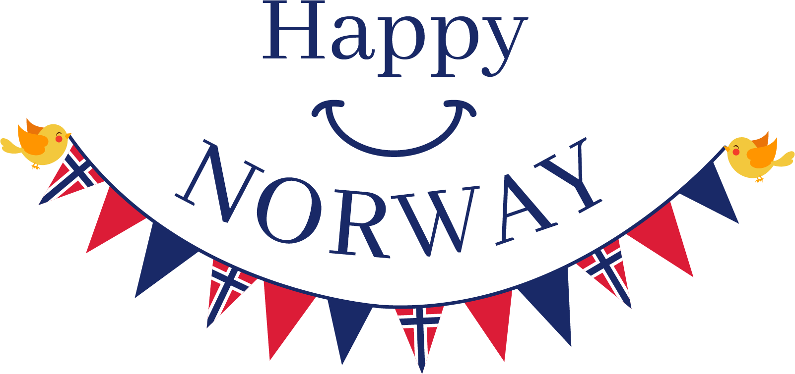 Happy Norway Celebration Banner PNG