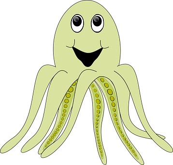 Happy Octopus Cartoon PNG