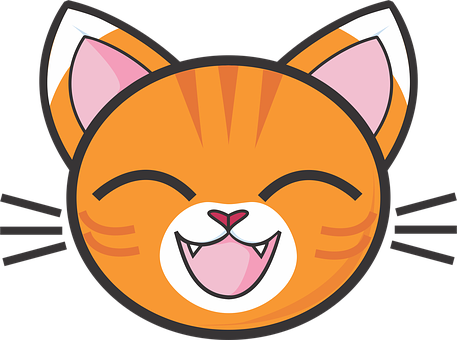 Happy Orange Cat Emoji PNG