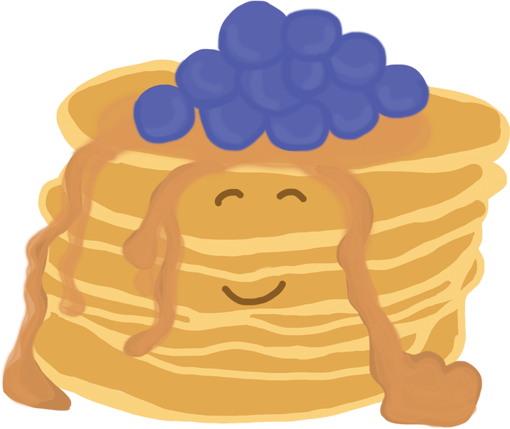 Happy Pancake With Blueberriesand Syrup PNG