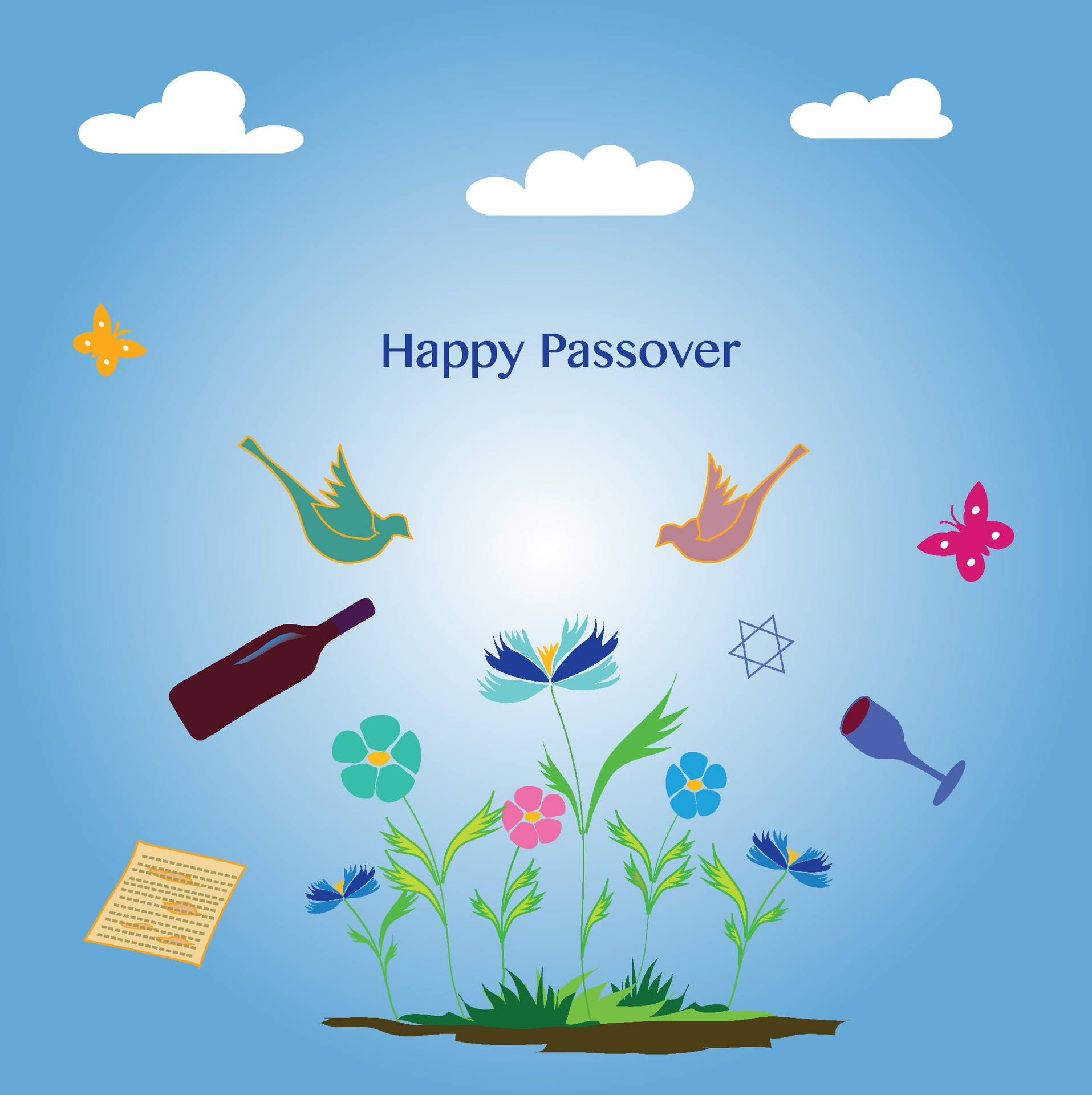 Happy Passover Greetings Background