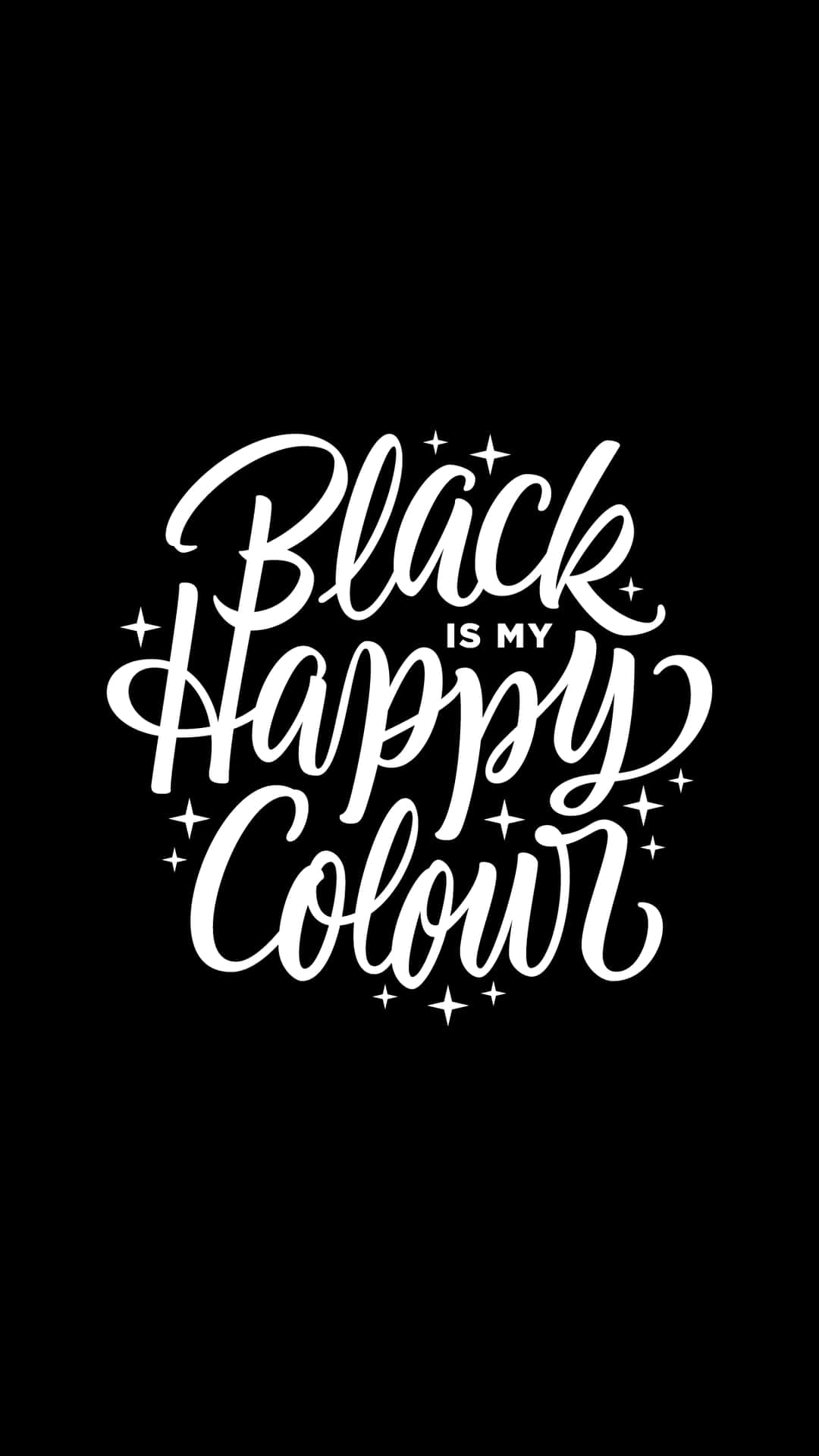Black Happy Colour Lettering On A Black Background Wallpaper