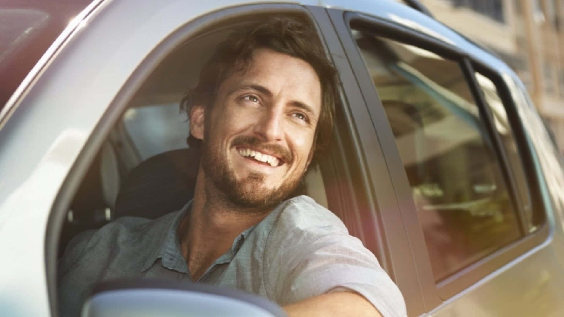 Happy Man Inside A Car Picture