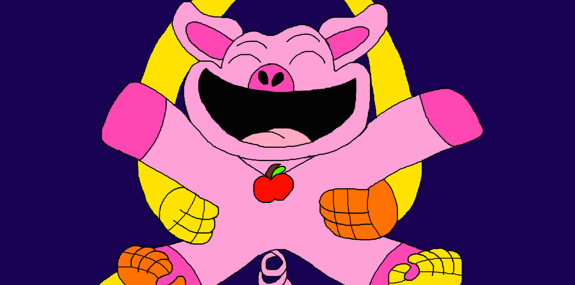 Happy Pig Cartoon Character Wallpaper