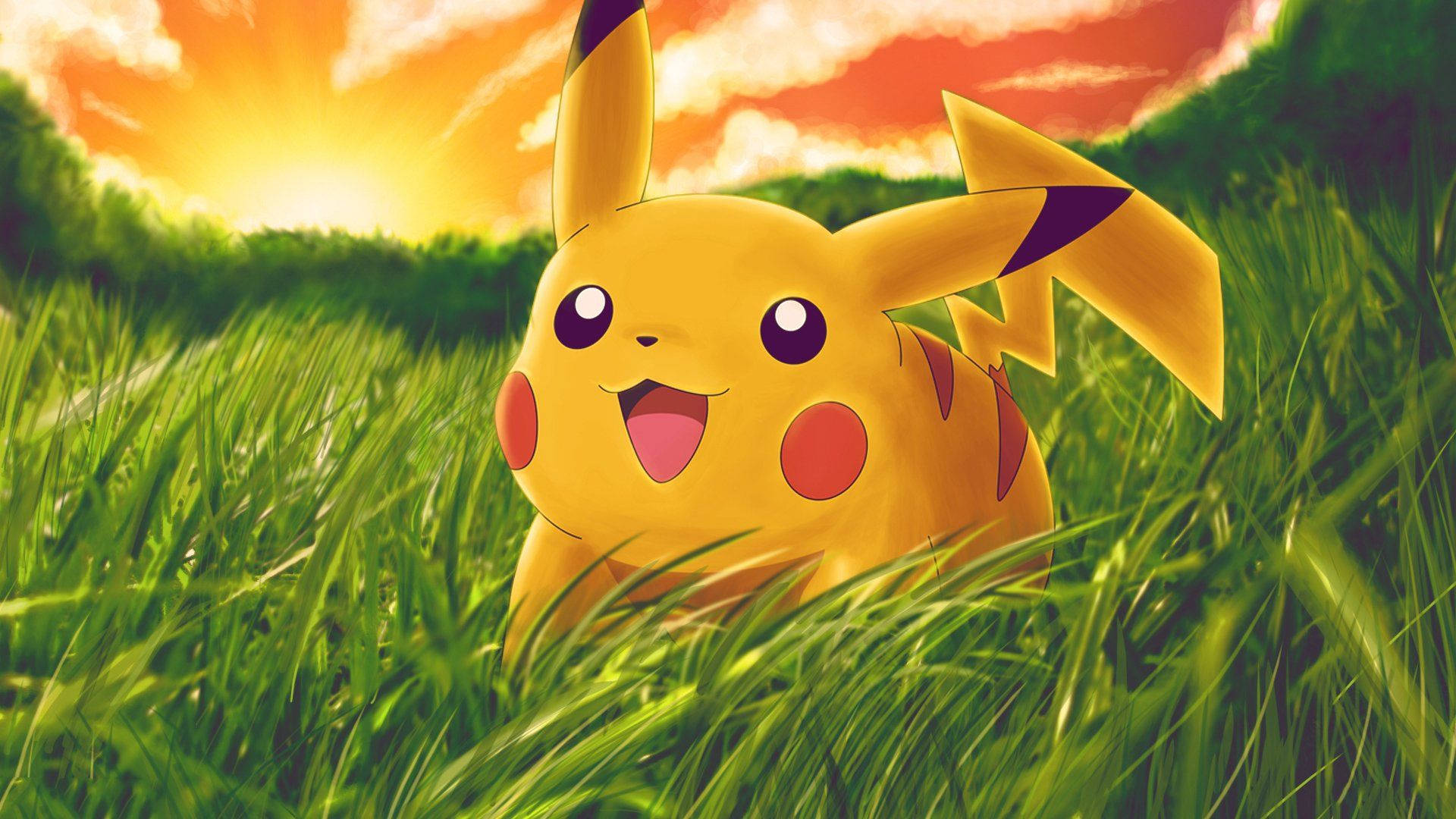 "A Hopeful Pikachu Enjoys Life in the Great Outdoors" Wallpaper