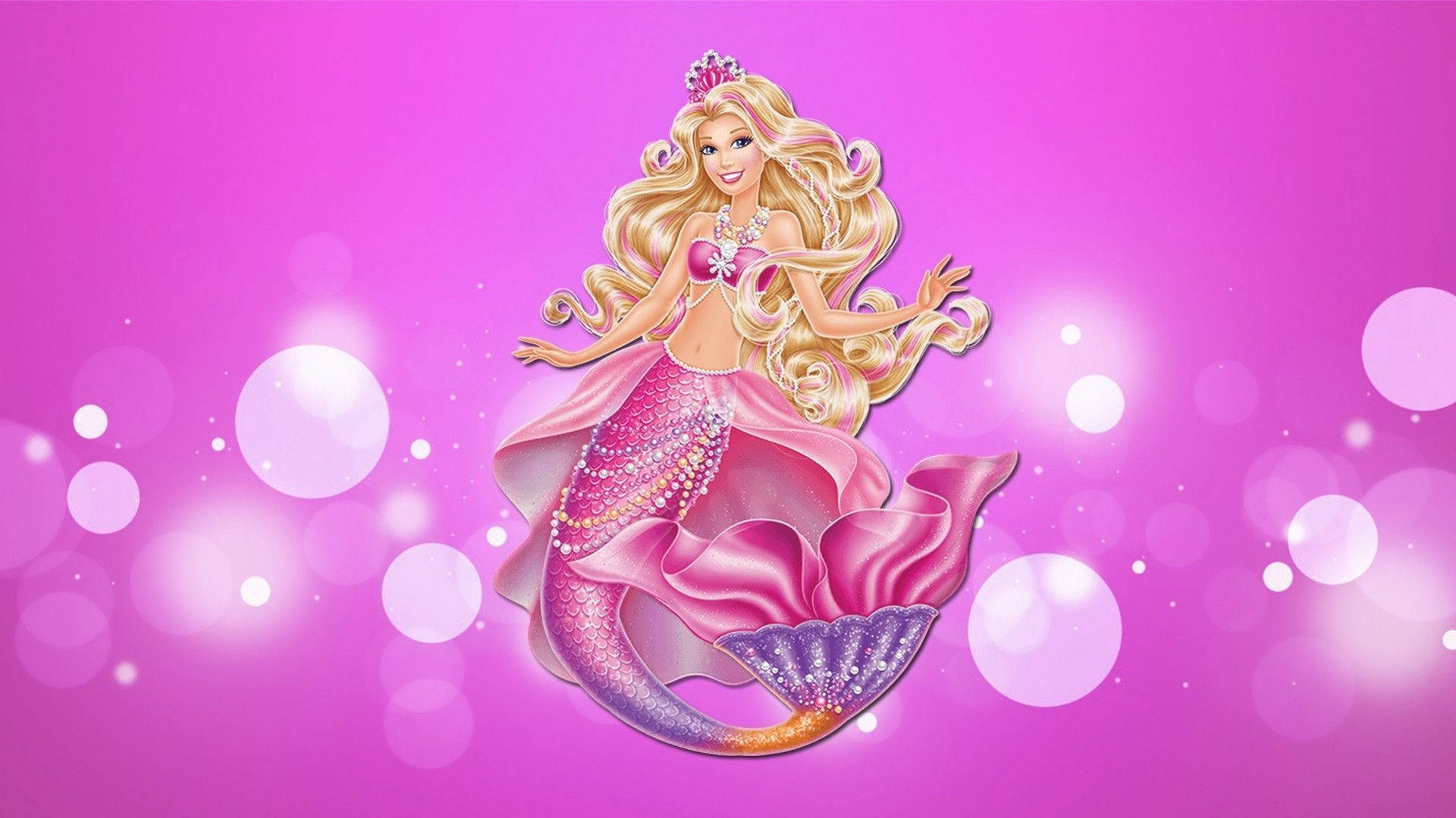 sGlade pink Barbie Havfruer Wallpaper