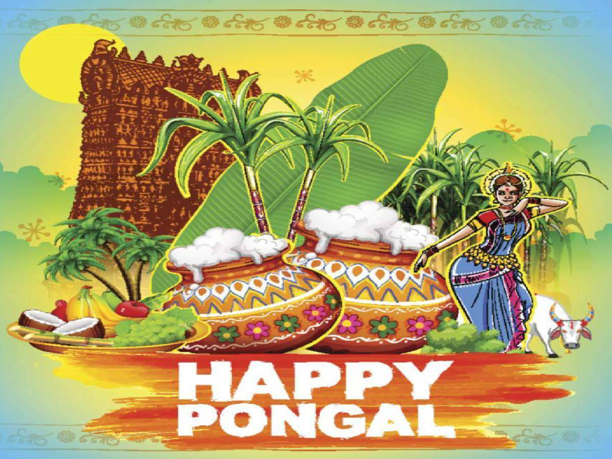 Happy Pongal Art Collage Wallpaper