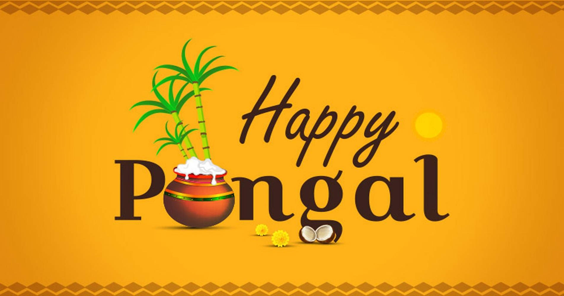 Happy Pongal Typography Background