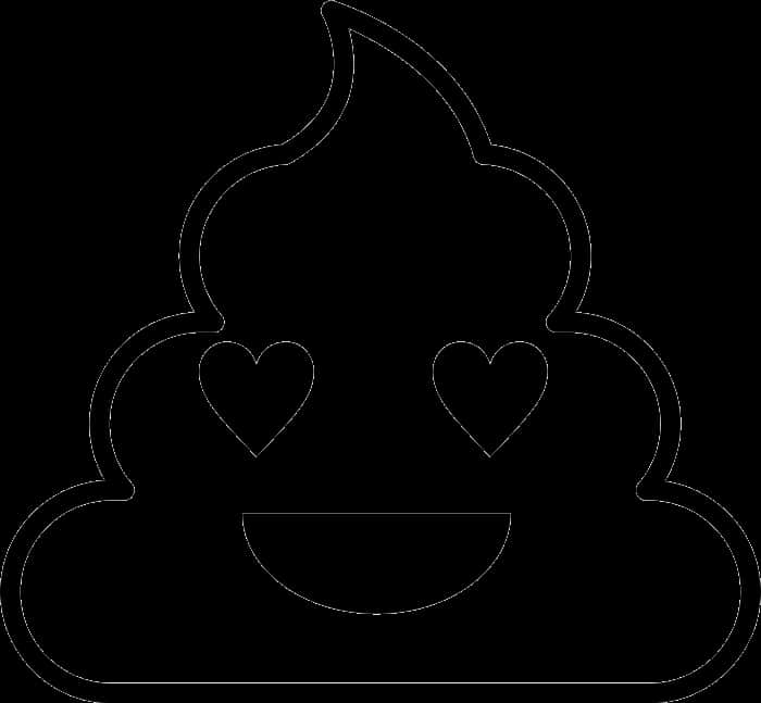 Happy Poop Emoji Line Art PNG