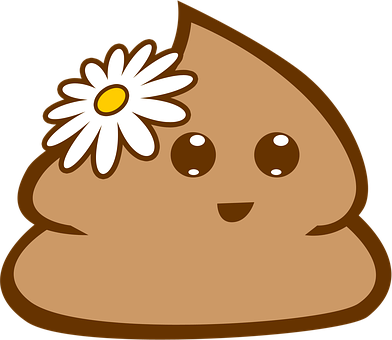 Happy Poop Emoji With Flower PNG