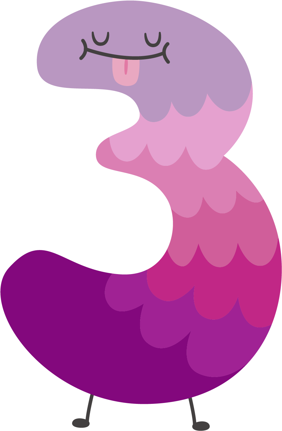 Happy Purple Creature Illustration PNG