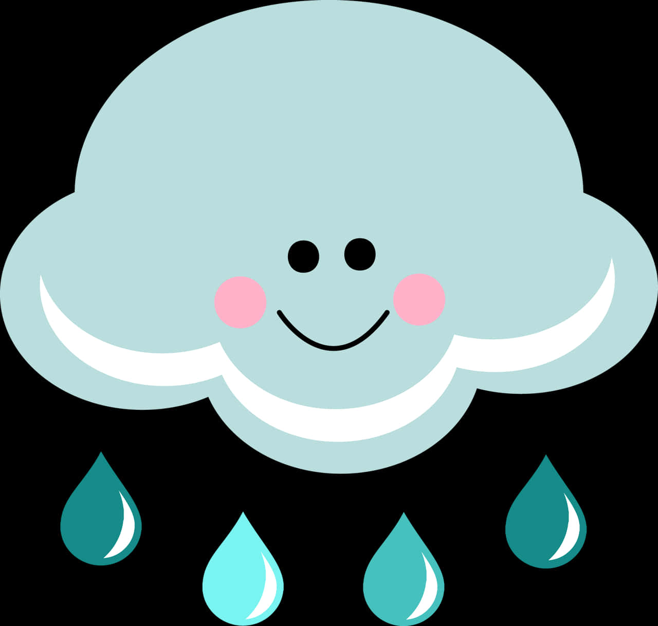 Happy Rain Cloud Cartoon PNG