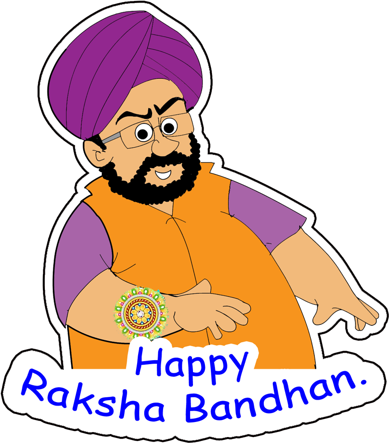 Happy Raksha Bandhan Cartoon Man PNG