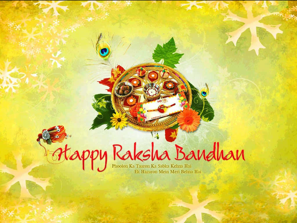 Happy Raksha Bandhan Festive Greeting Wallpaper