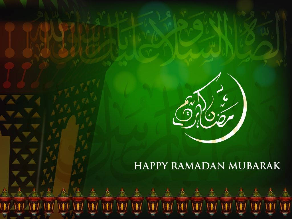 Glædelig Ramadan Mubarak i Grøn Farve Wallpaper