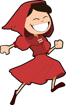 Happy Red Cloak Cartoon Character PNG