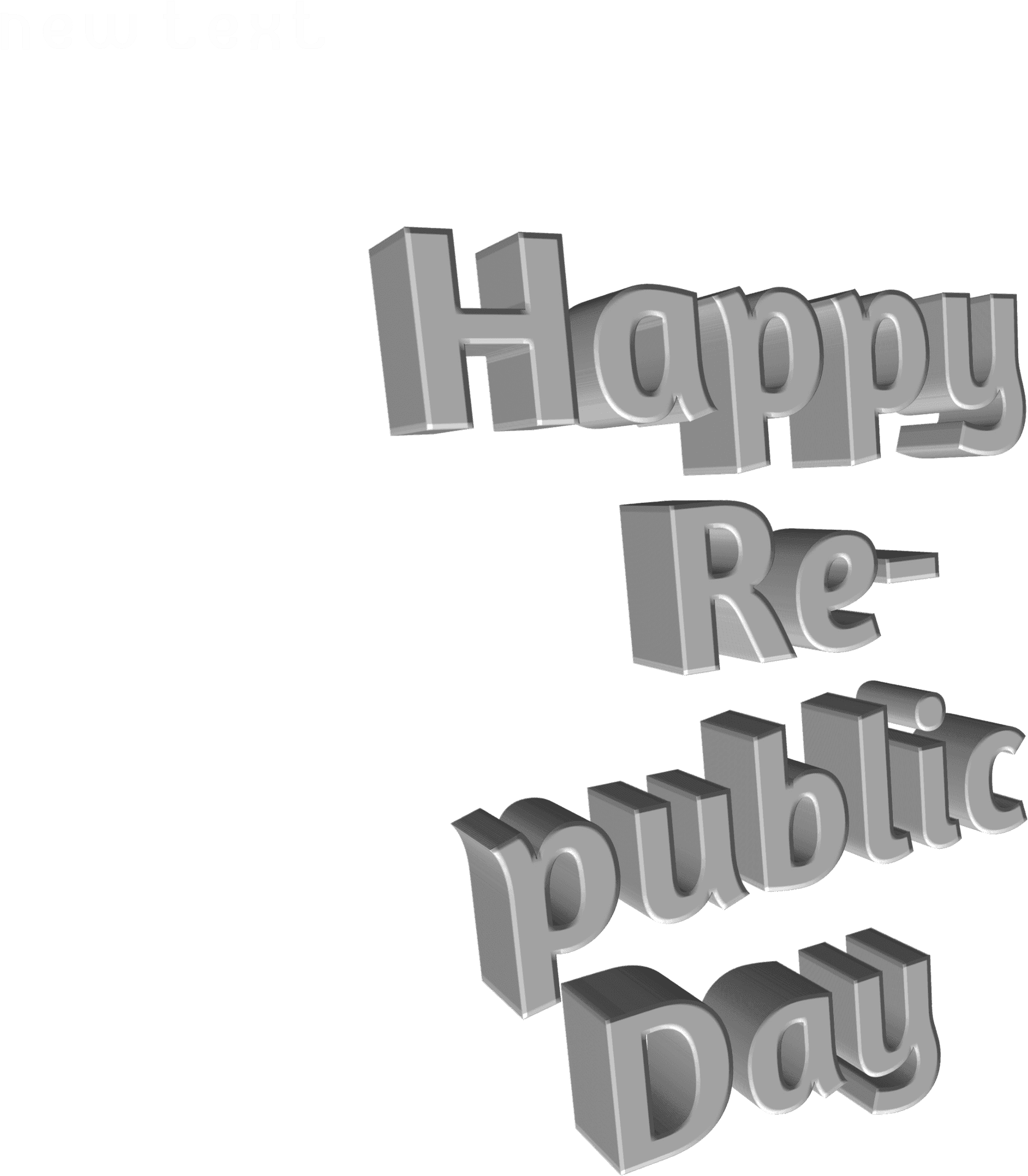 Happy Republic Day3 D Text PNG