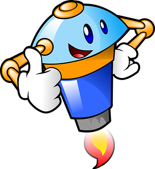 Happy Rocket Character PNG