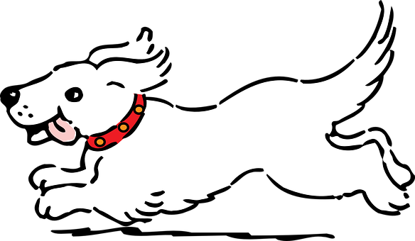 Happy Running Dog Illustration PNG