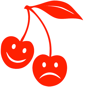 Happy Sad Cherry Cartoon PNG