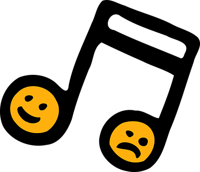 Happy Sad Face Emojis Black Background PNG
