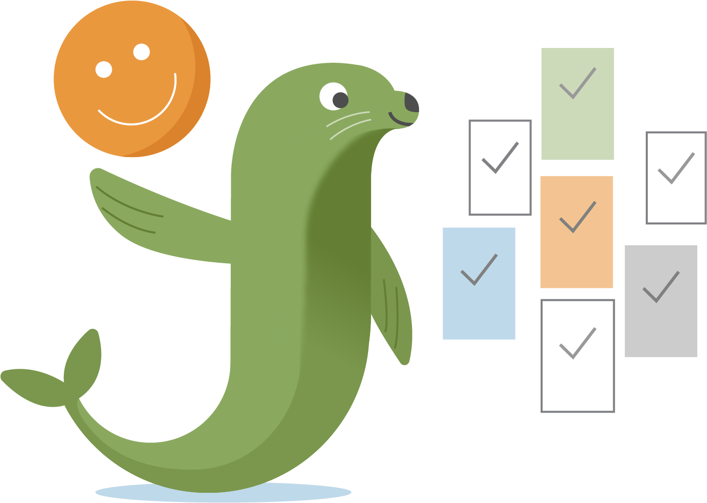 Happy Seal Checklist Completion PNG