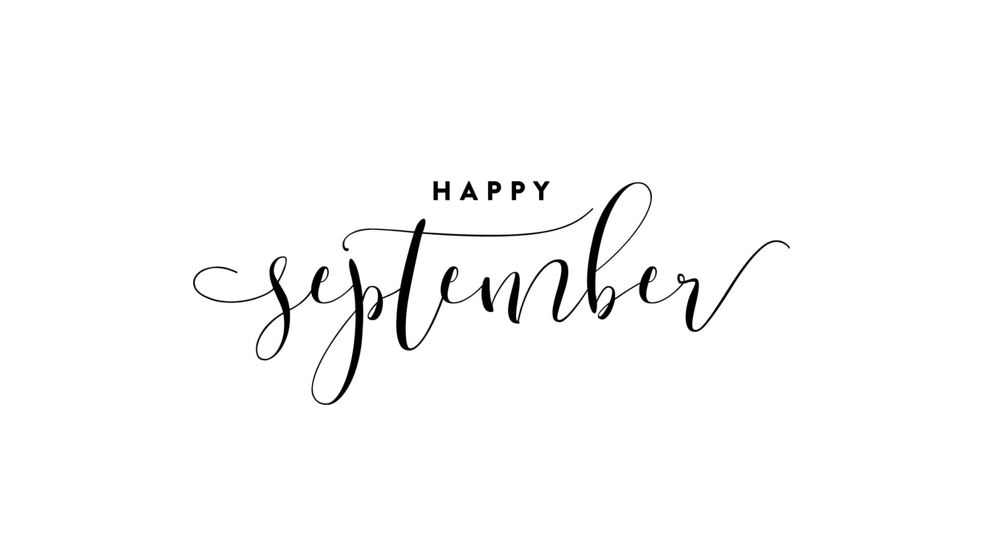 Happy September Calligraphy Wallpaper