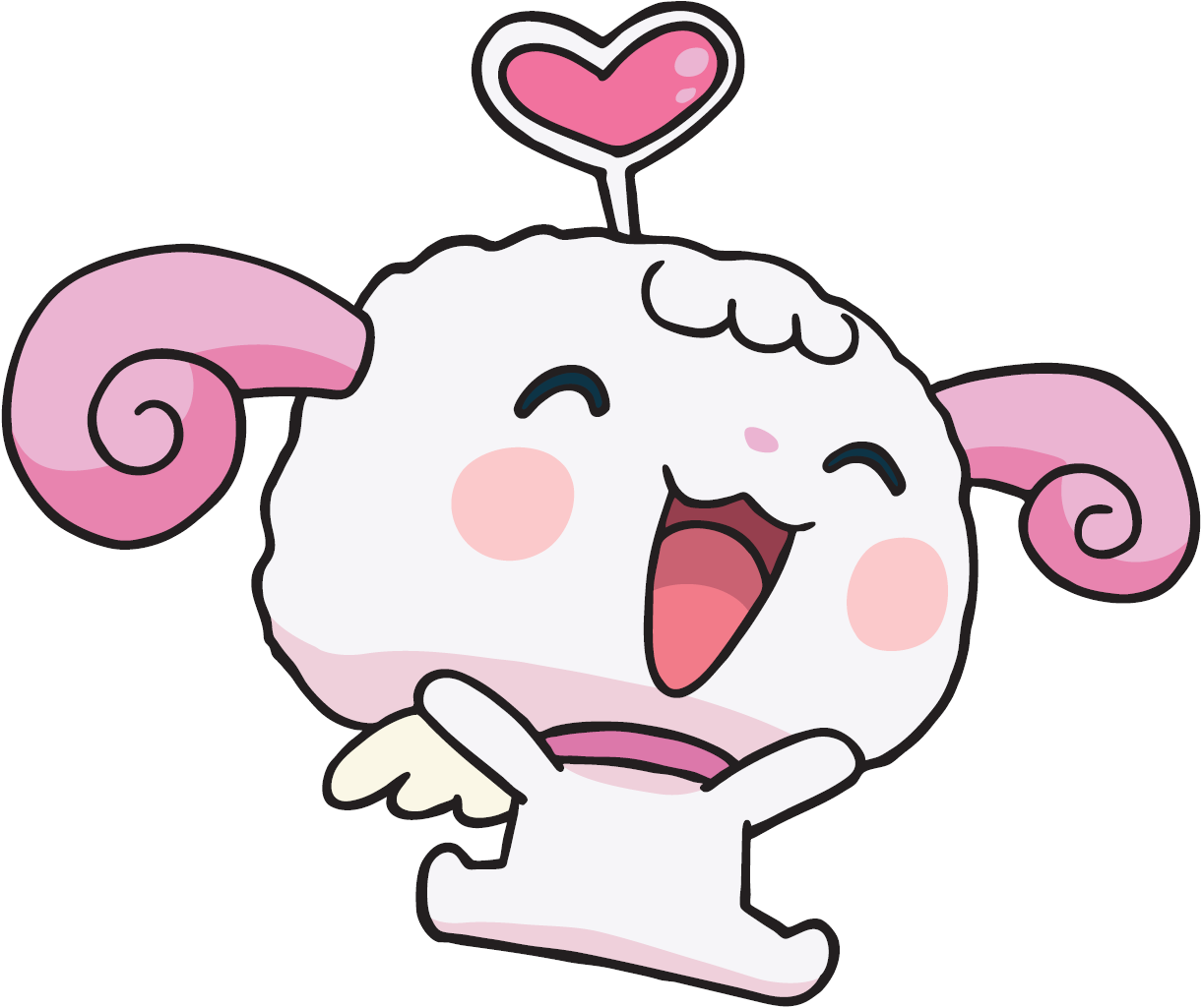 Happy Sheep Cartoon Character PNG