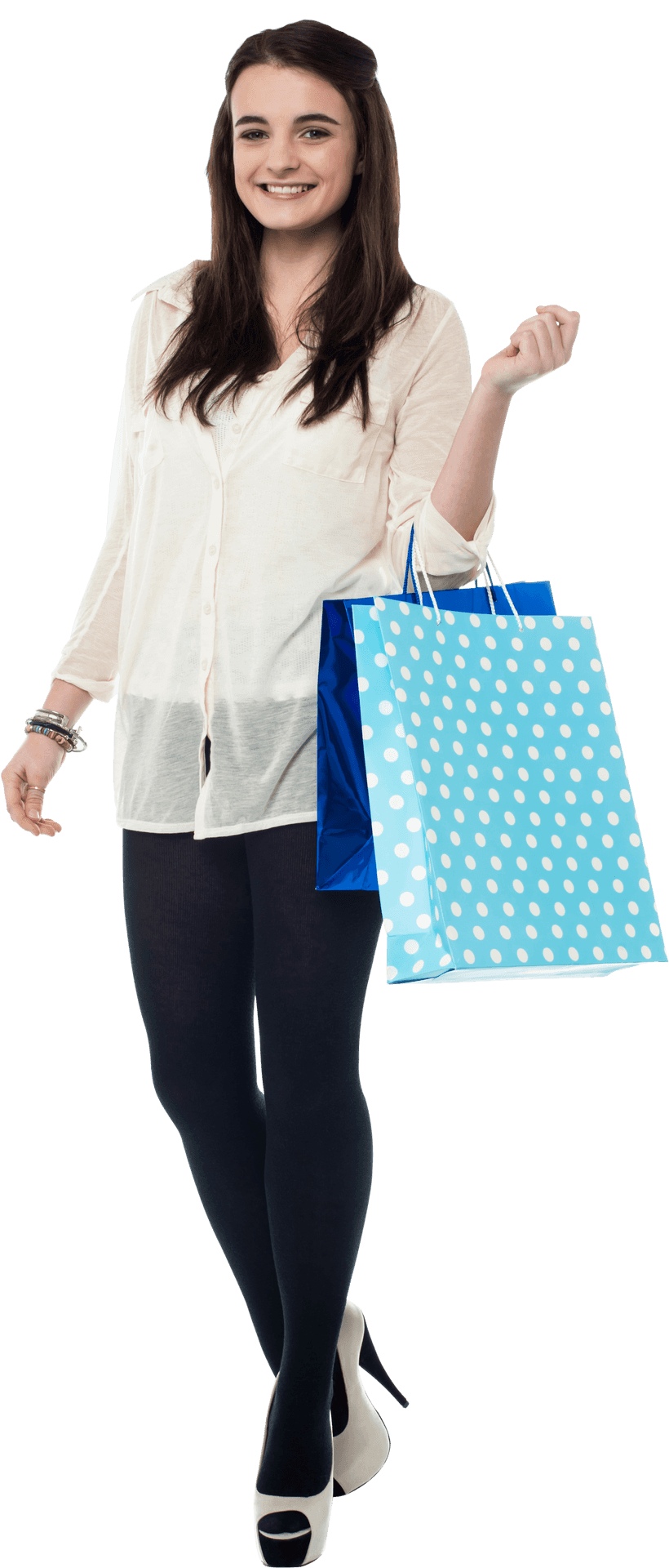 Happy Shopper Fashion Model PNG