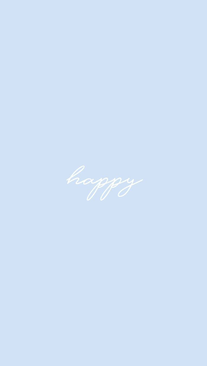 Happy Simple Blue Aesthetic Wallpaper