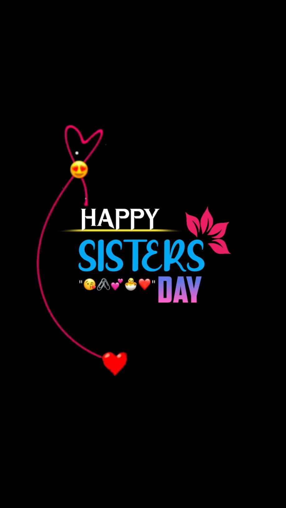 Happy Sisters Day Celebration Graphic Wallpaper