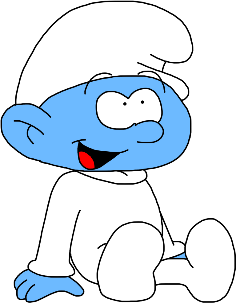 Happy Smurf Cartoon Character PNG
