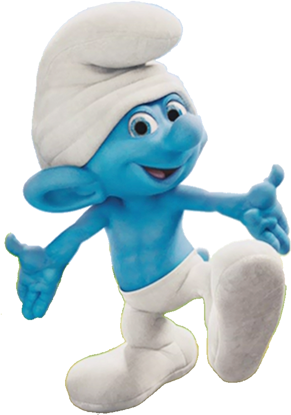 Happy Smurf Character Posing PNG