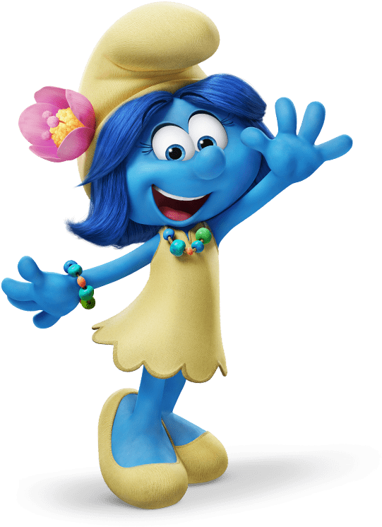 Happy Smurfette Greeting PNG