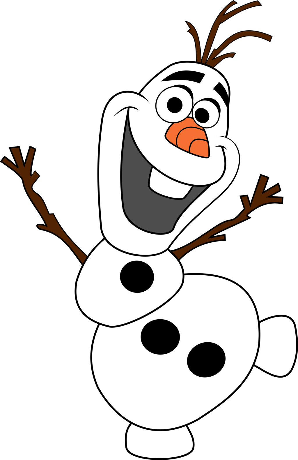Happy Snowman Cartoon Character PNG