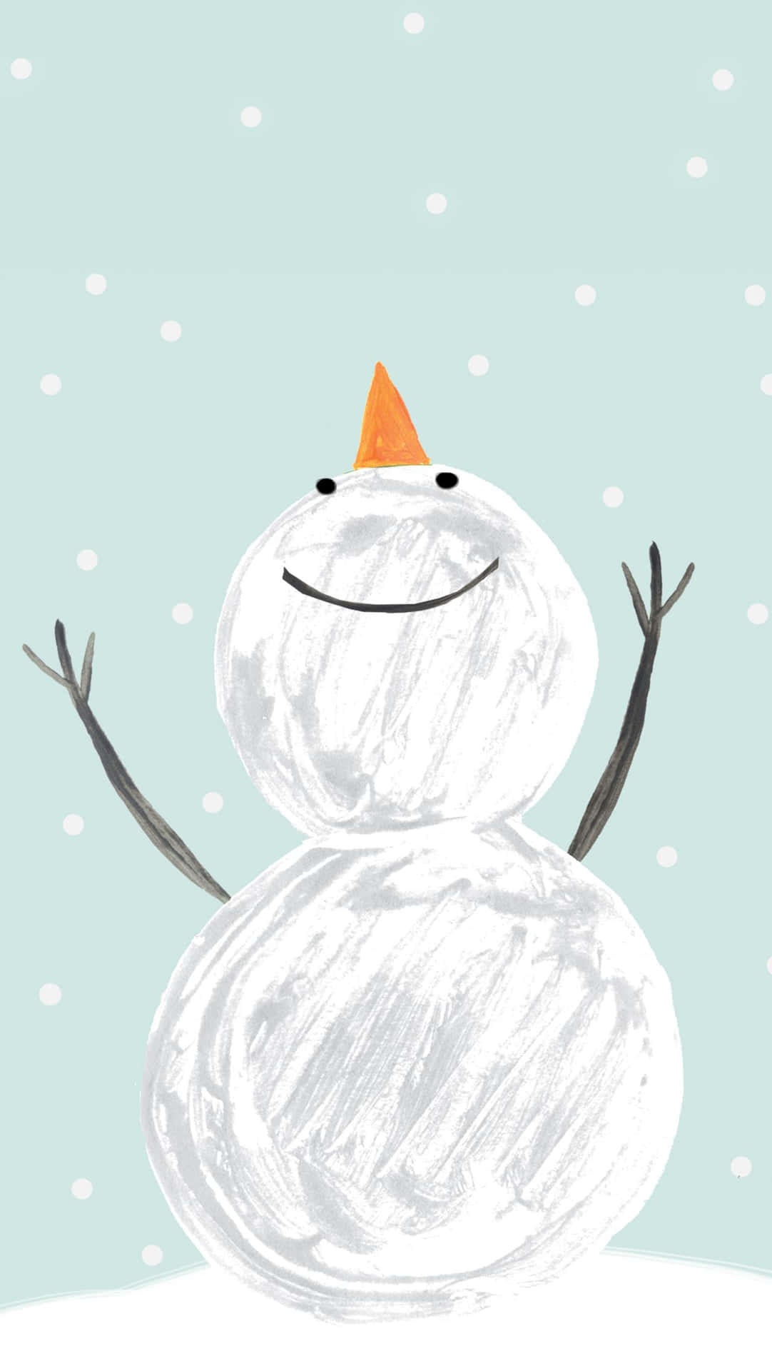 Happy Snowman Illustration Wallpaper