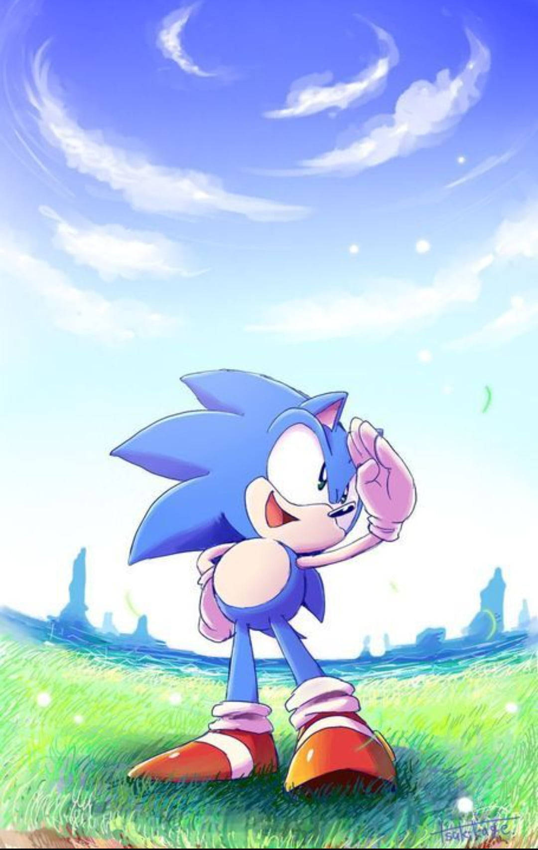 Jagantar Att Du Vill Ha En Bakgrundsbild Med Sonic The Hedgehog. Här Är Översättningen: 