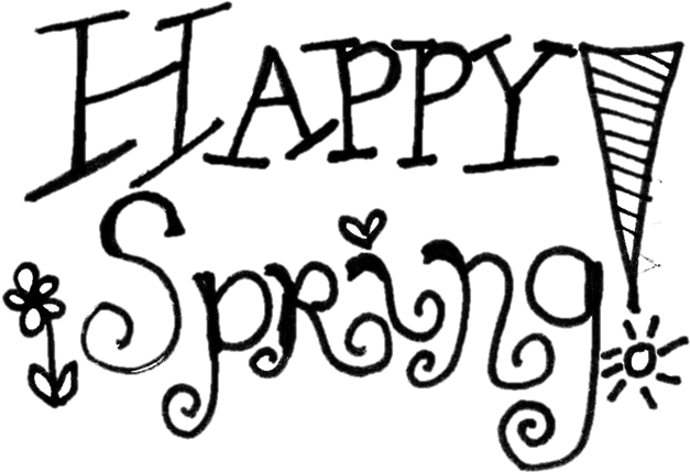 Happy Spring Celebration Doodle PNG