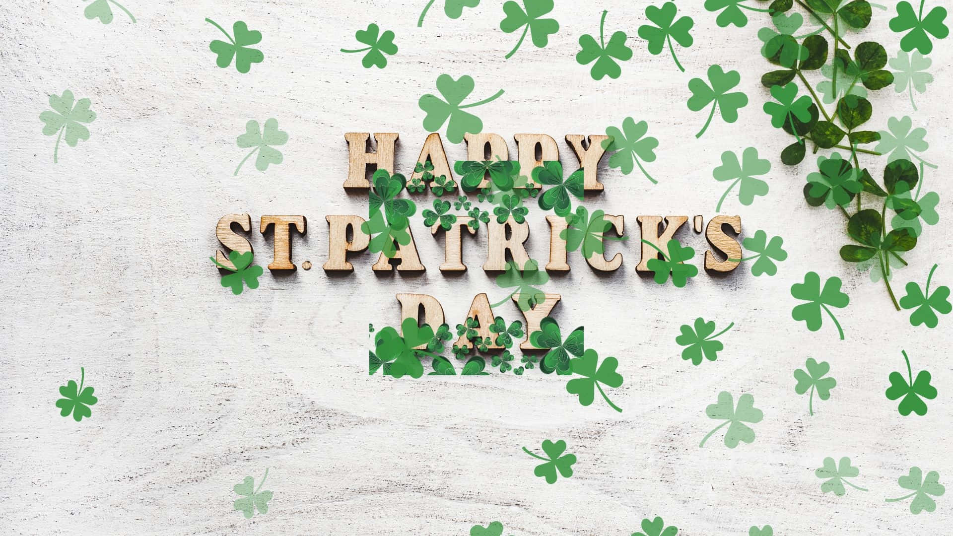 Happy St Patricks Day Wooden Text Background Wallpaper