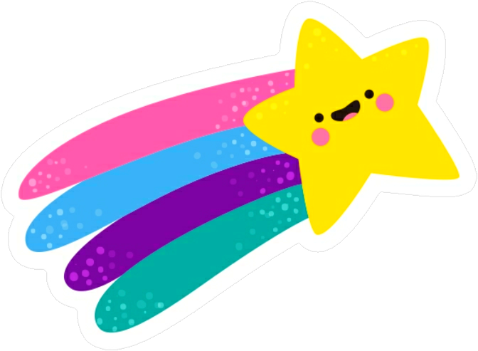 Happy Star Rainbow Sticker PNG