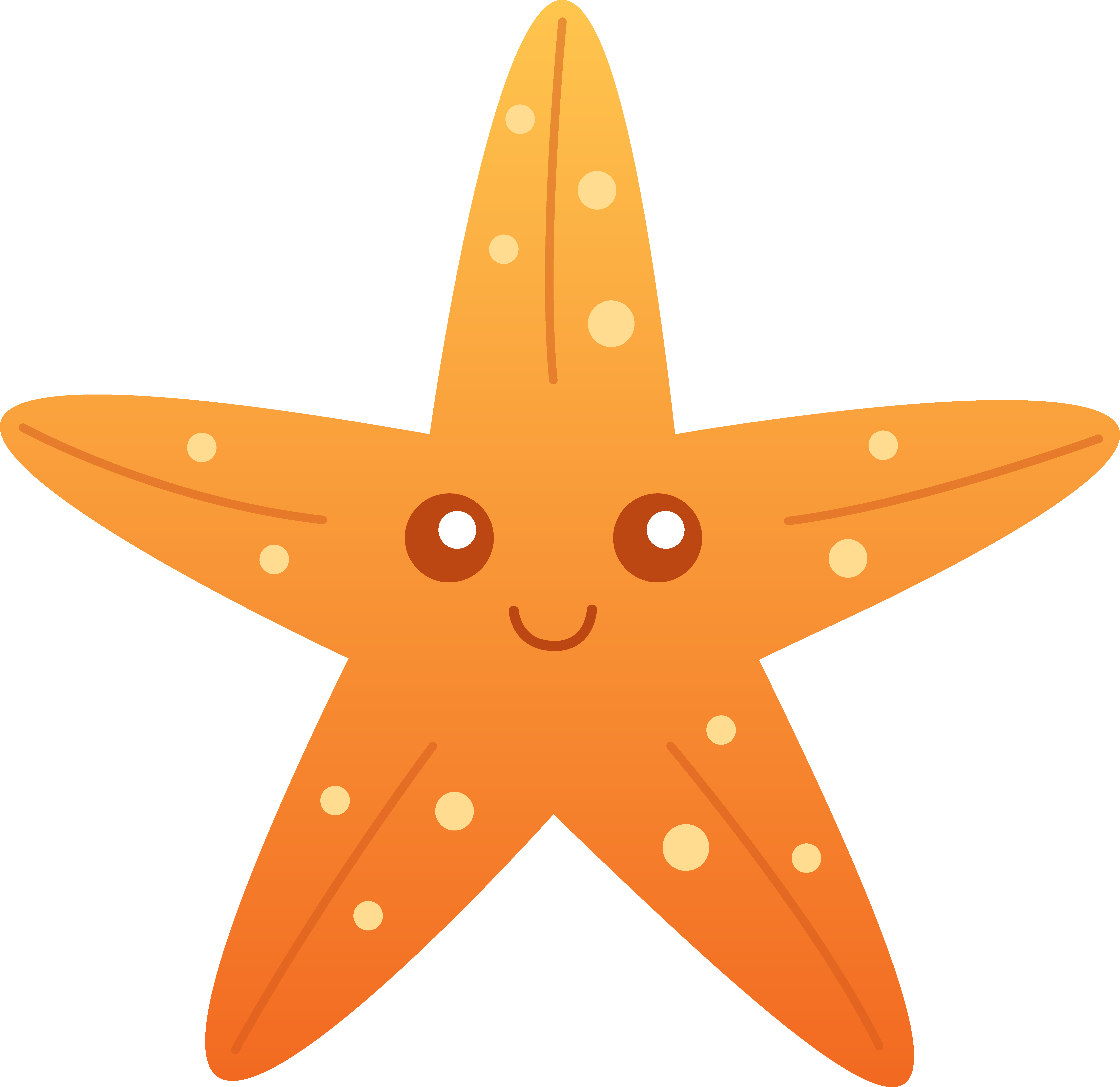 Happy Starfish Clipart PNG