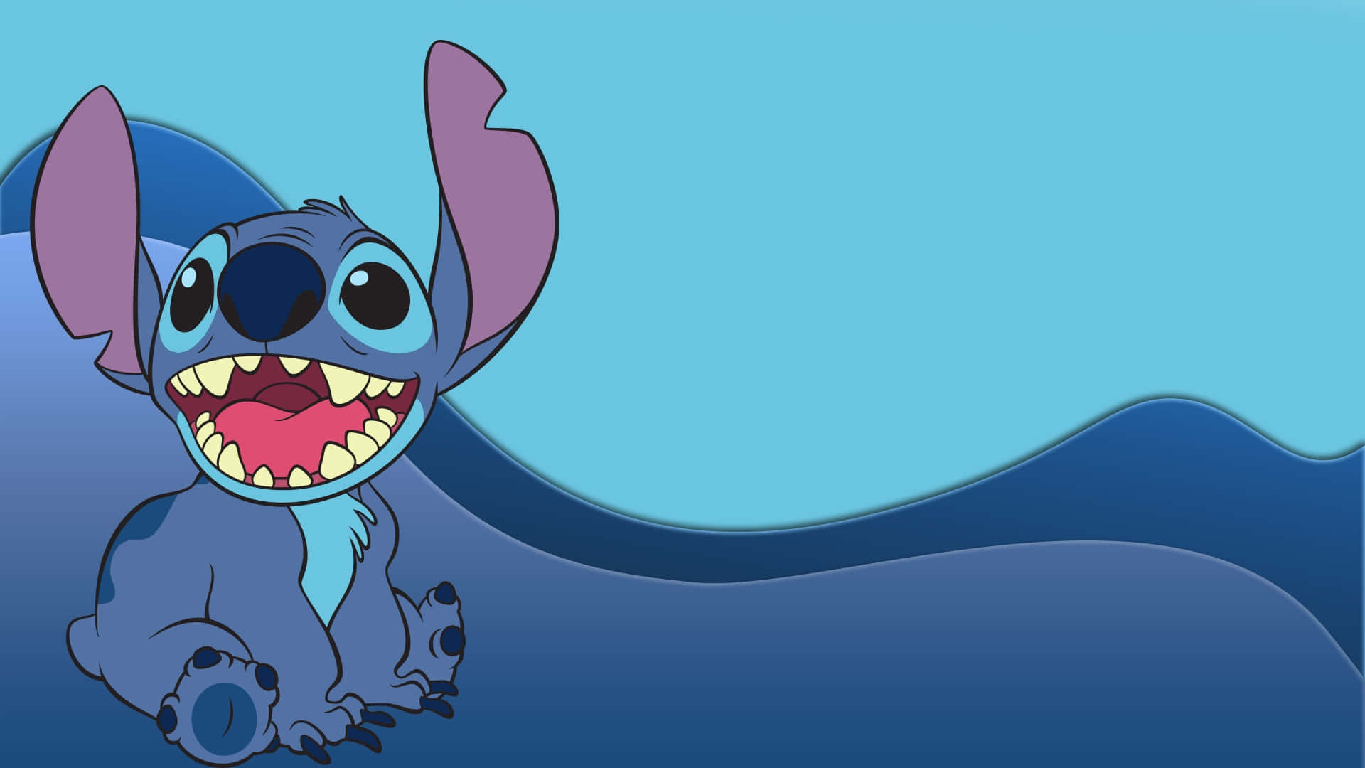 Happy Stitch Cartoon Character Wallpaper
