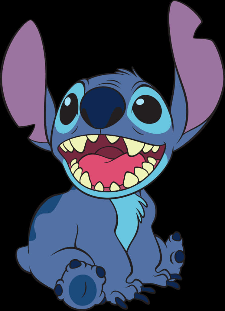 Happy Stitch Cartoon Character PNG