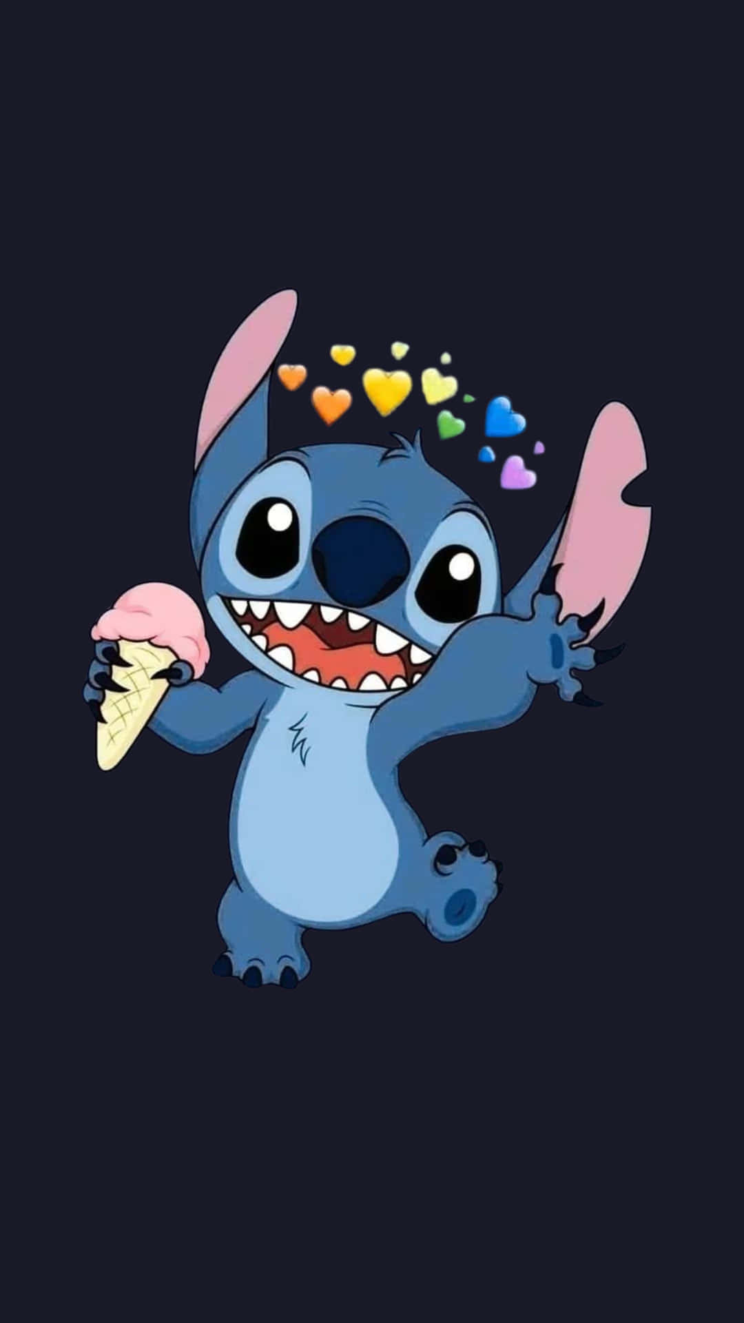 Happy Stitch Eating Ice Cream Wallpaper