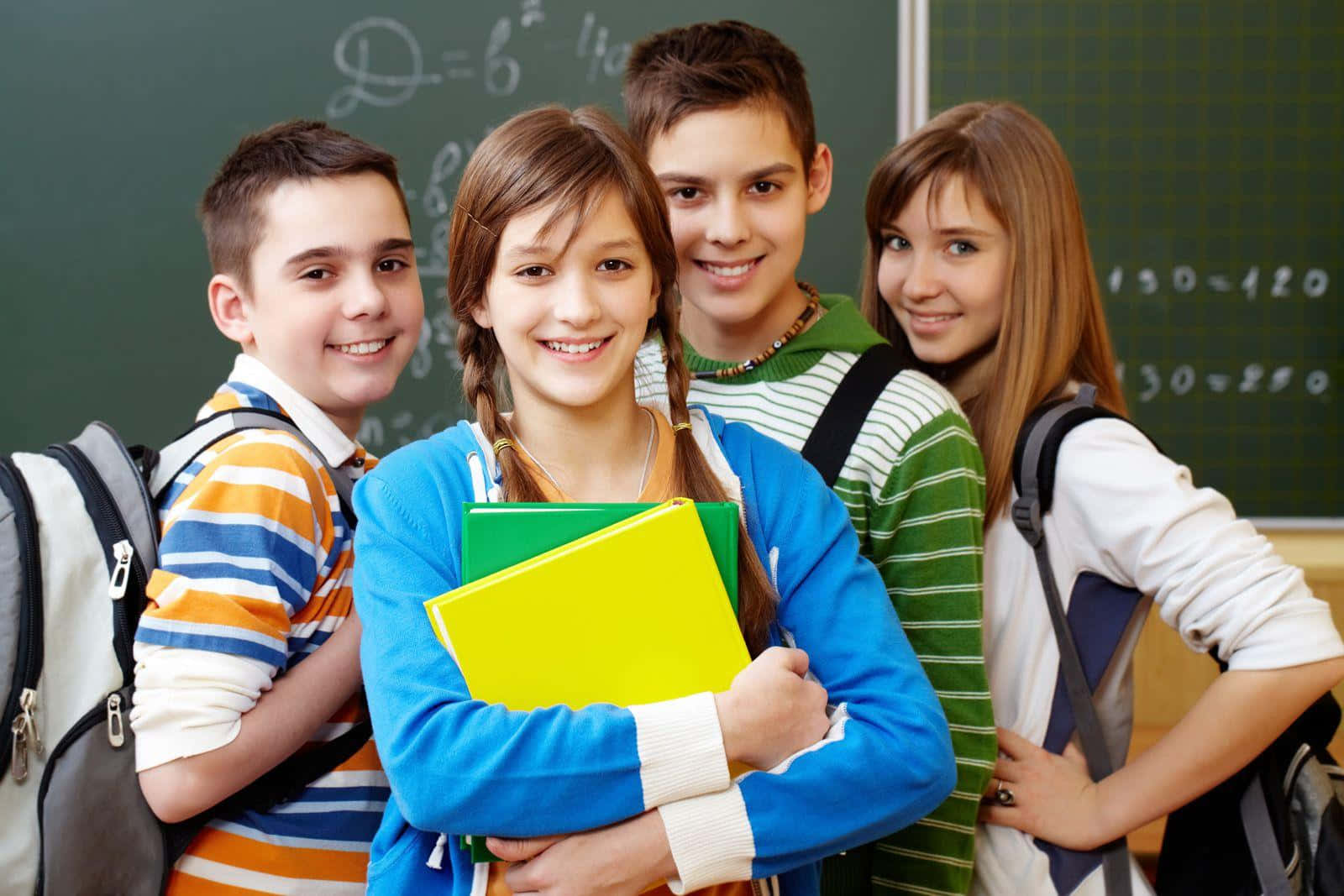 Happy Students In Classroom Wallpaper