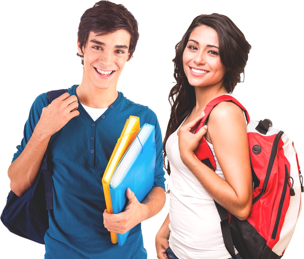 Happy Studentswith Booksand Backpacks.png PNG