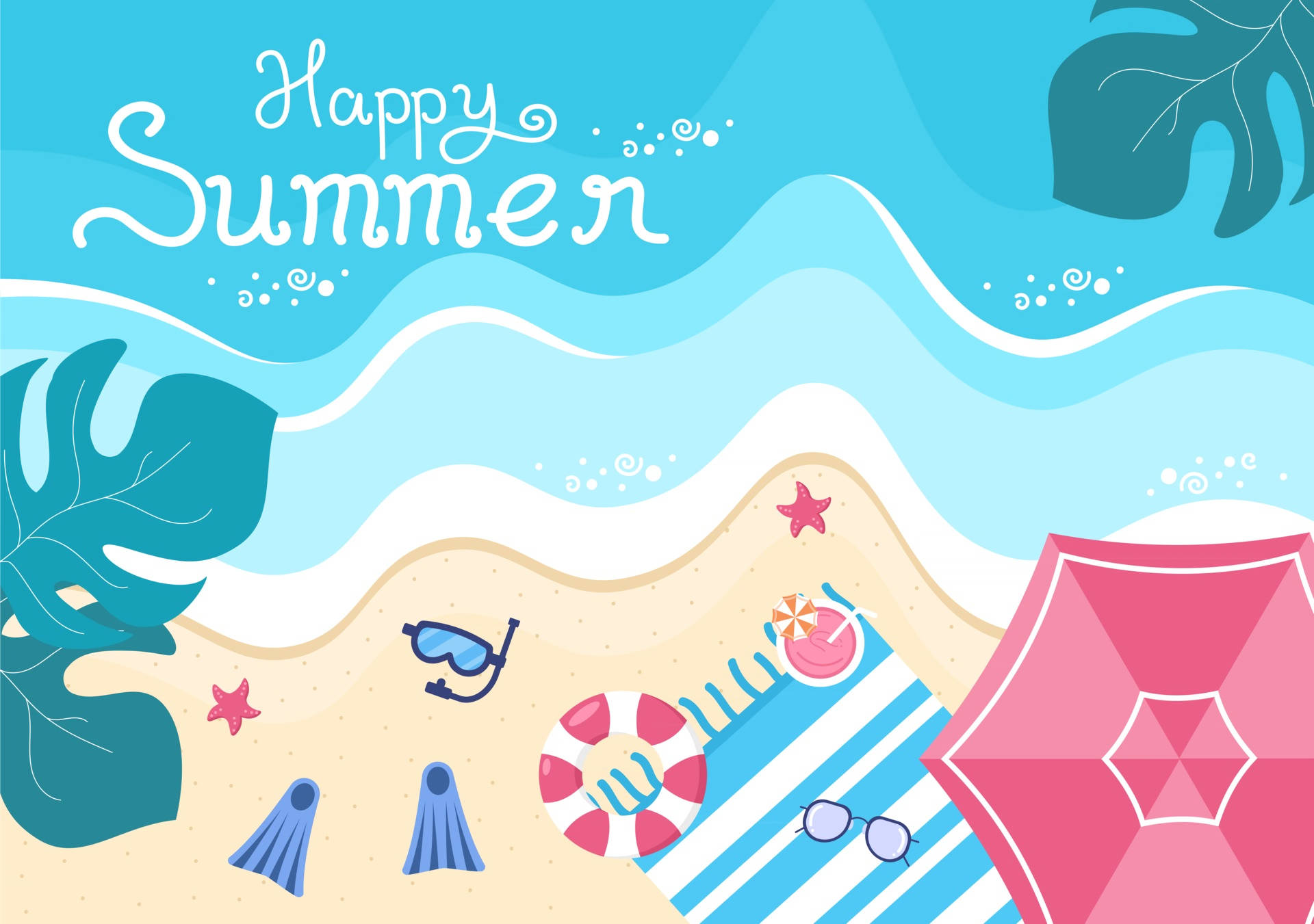 Happy Summer Desktop Art Wallpaper