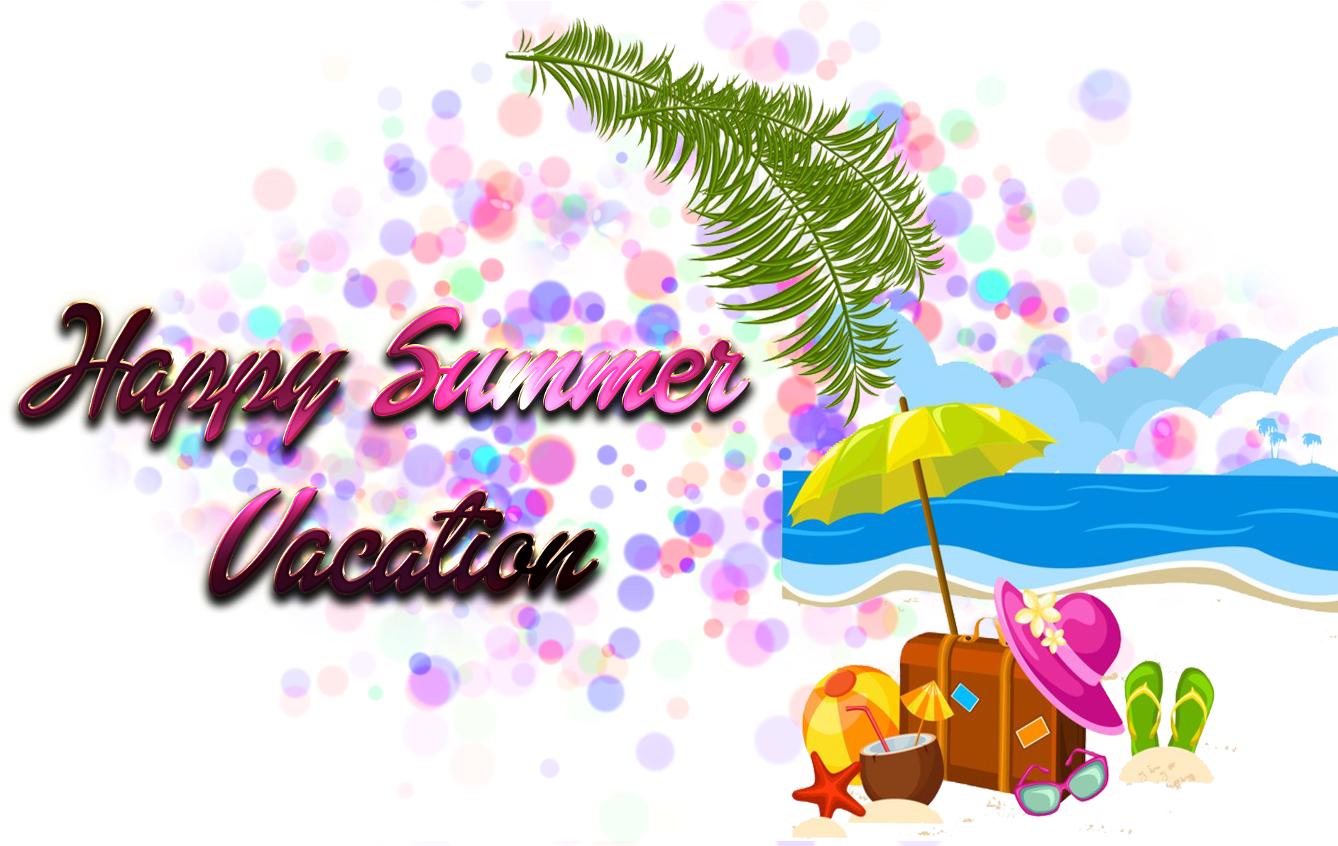Happy Summer Vacation Greeting PNG