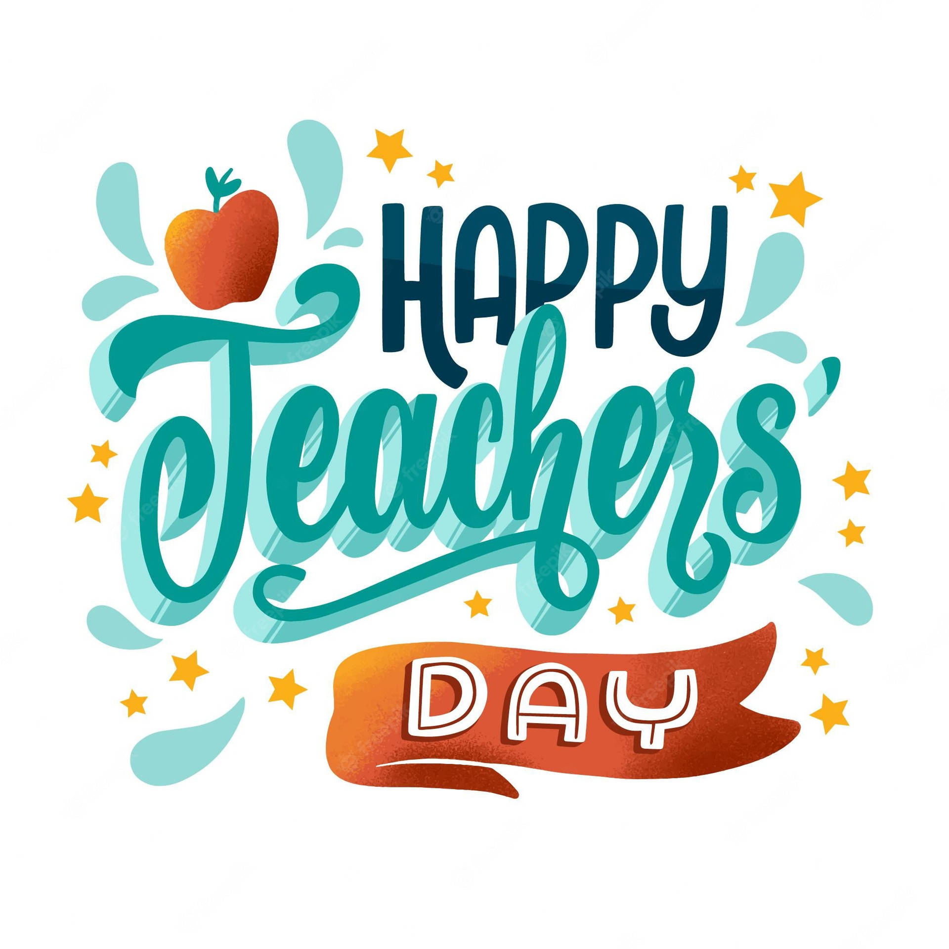 Happy Teacher's Day Greeting Vector Art Wallpaper